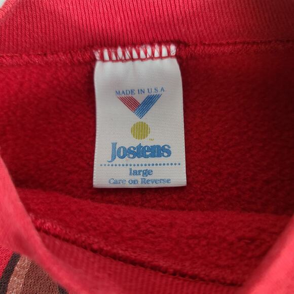 Jostens Vintage USA Tasmanian Devil Bugs Bunny Red Sweatshirt Large XL - Picture 3 of 3